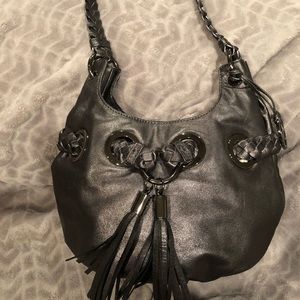 Michael Kors pewter hobo bag